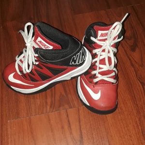Red black and white basketball nike sneakers